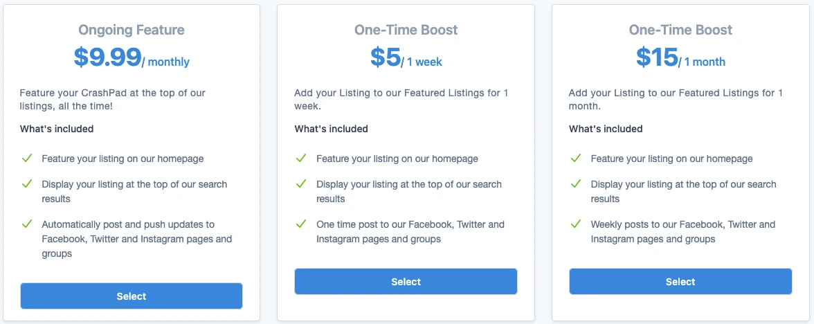 Featured Listing Pricing